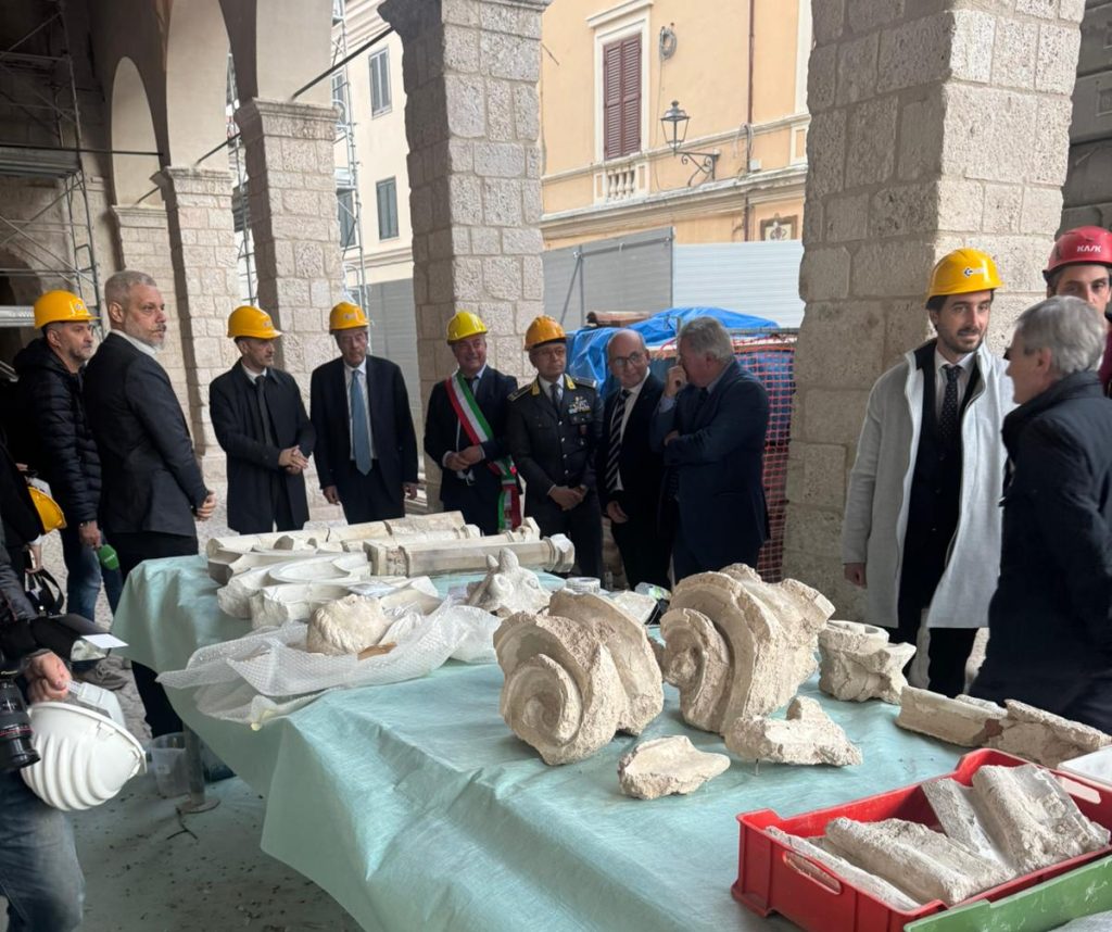 visita al cantiere della basilica di San Benedetto ricostruita da Cobar